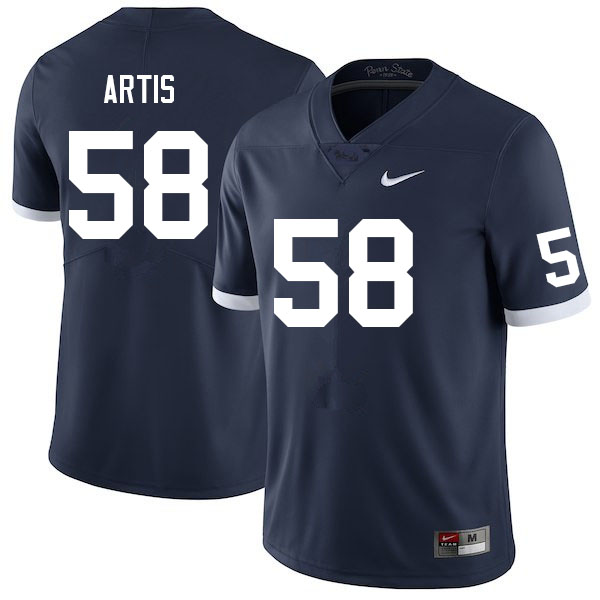 Men #58 Kaleb Artis Penn State Nittany Lions College Football Jerseys Sale-Retro